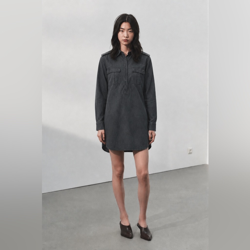 ZARA - Charcoal Contemporary Shirt Dress